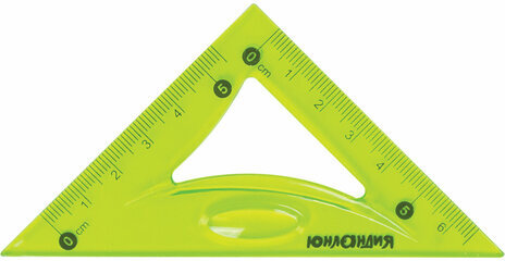 Набор чертежный средний гибкий ЮНЛАНДИЯ "FLEX" (линейка 20 см, 2 треугольника, транспортир), пенал, 210682