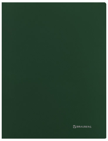 Папка с металлическим скоросшивателем и внутренним карманом BRAUBERG "Диагональ", темно-зеленая, до 100 листов, 0,6 мм, 221354