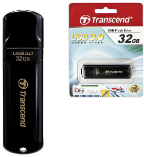 Флеш-диск 32 GB, TRANSCEND Jetflash 700, USB 3.0, черный, TS32GJF700