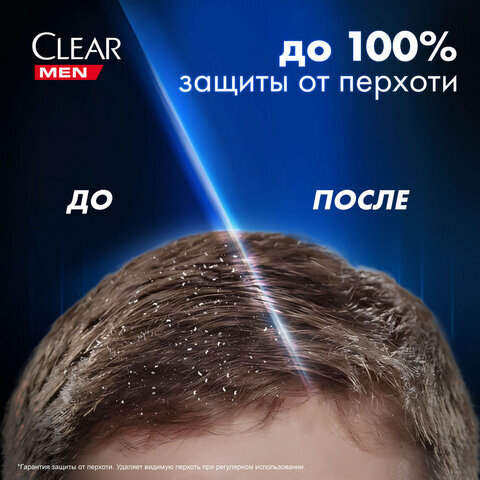 Шампунь против перхоти 400 мл, CLEAR MEN "Ледяная свежесть"