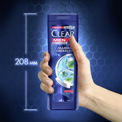 Шампунь против перхоти 400 мл, CLEAR MEN "Ледяная свежесть"