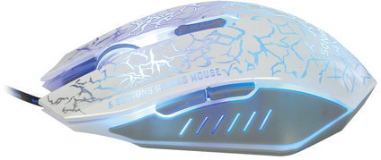 Мышь проводная игровая SONNEN GM-17, USB, 2400 dpi, 6 кнопок, оптическая, LED-подсветка, белая, 512639