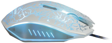 Мышь проводная игровая SONNEN GM-17, USB, 2400 dpi, 6 кнопок, оптическая, LED-подсветка, белая, 512639