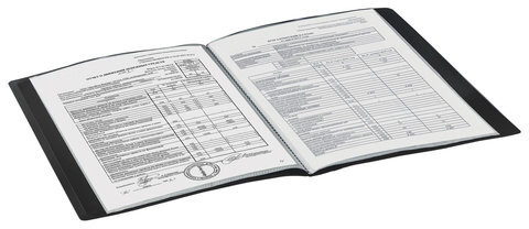 Папка 30 вкладышей STAFF, черная, 0,5 мм, 225697