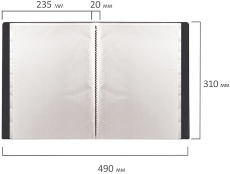 Папка 30 вкладышей STAFF, черная, 0,5 мм, 225697