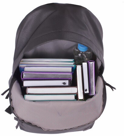 Рюкзак BRAUBERG универсальный, сити-формат, черный, кожзам, "Селебрити", 20 литров, 41х32х14 см, 226423