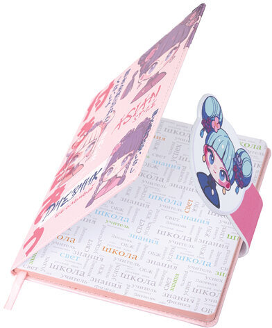 Дневник 1-11 класс 48 л., кожзам (твердая), застежка, BRAUBERG, "Аниме девочка", 107228