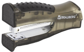 Степлер №24/6, 26/6 BRAUBERG &quot;VS-100&quot;, до 20 листов, с резиновой накладкой, черный, 226863