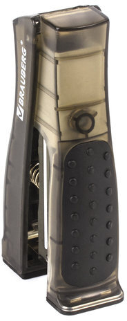 Степлер №24/6, 26/6 BRAUBERG "VS-100", до 20 листов, с резиновой накладкой, черный, 226863