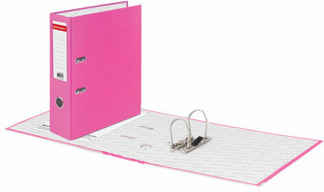 Папка-регистратор BRAUBERG с покрытием из ПВХ, 80 мм, с уголком, розовая (удвоенный срок службы), 227195