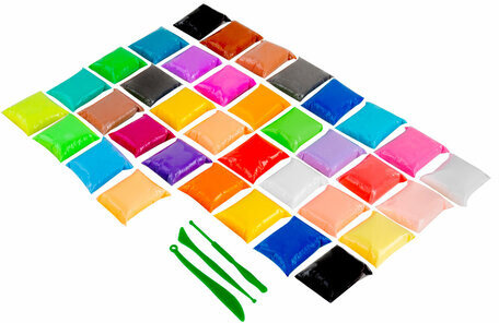 Пластилин супер лёгкий воздушный 36 шт (32 цвета +2 белых + 2 черных) 360 г, 3 стека, ЮНЛАНДИЯ, 105908