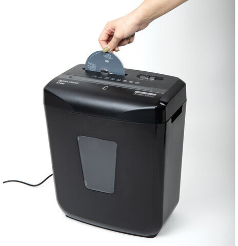 Уничтожитель (шредер) BRAUBERG 818M, 5 уровень секретности, фрагменты 3х10 мм, 8 листов, 18 л, 532153