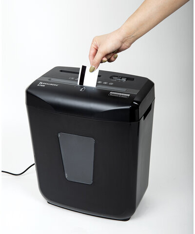 Уничтожитель (шредер) BRAUBERG 818M, 5 уровень секретности, фрагменты 3х10 мм, 8 листов, 18 л, 532153