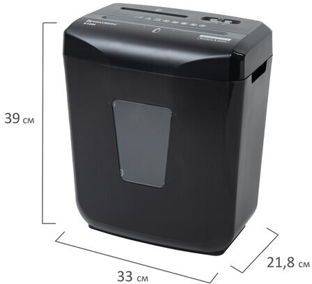 Уничтожитель (шредер) BRAUBERG 818M, 5 уровень секретности, фрагменты 3х10 мм, 8 листов, 18 л, 532153