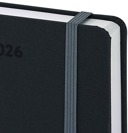 Ежедневник датированный 2026 А5 138x213 мм, BRAUBERG "Mosaic", под кожу, карман для ручки, черный, 117114