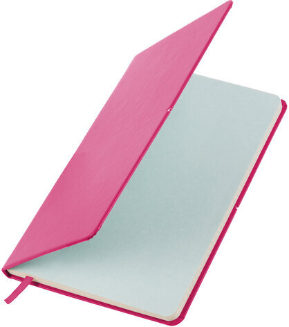 Блокнот А5 (148x218 мм), BRAUBERG "Metropolis X", под кожу, 80 л., резинка, клетка, малиновый, 111034