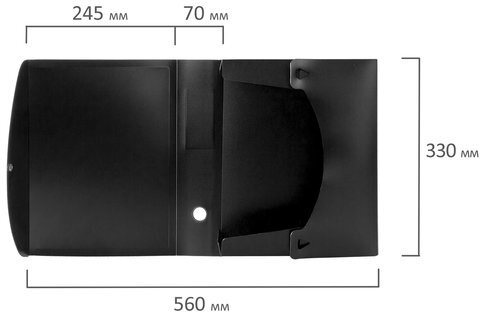 Короб архивный (330х245 мм), 70 мм, пластик, разборный, до 600 листов, черный, 0,9 мм, BRAUBERG "Energy", 231538