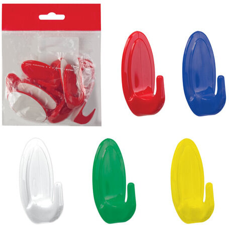 Крючки самоклеящиеся, комплект 10 шт., пластиковые, цвет микс/белый ротанг, IDEA, М 2231