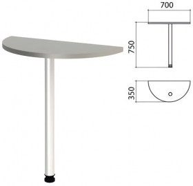 Стол приставной полукруг &quot;Этюд&quot;, 700х350х750 мм, цвет серый (КОМПЛЕКТ)