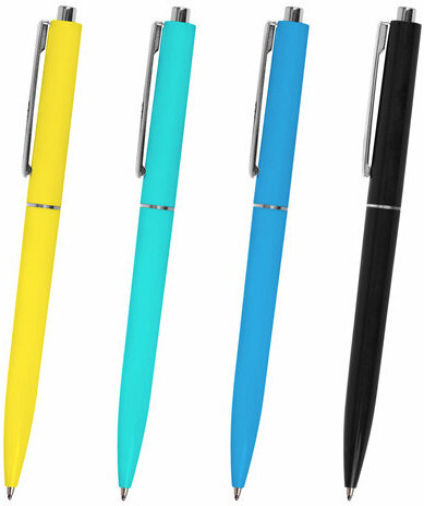 Ручка шариковая автоматическая BRAUBERG X17 COLOR, СИНЯЯ, стандартный узел 0,7 мм, линия письма 0,5 мм, 144154