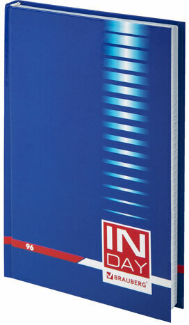 Блокнот А5 (135х206 мм), 96 л., твердый переплет, ламинированная обложка, клетка, BRAUBERG, "INDAY blue", 121929