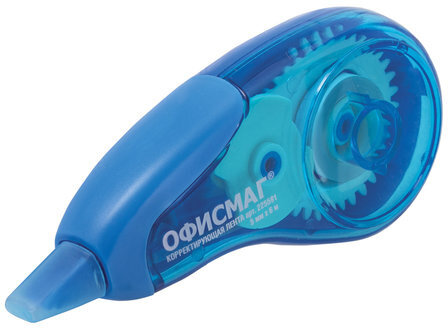 Корректирующая лента ОФИСМАГ N1, 5 мм х 6 м, синий корпус, в блистере, 225591