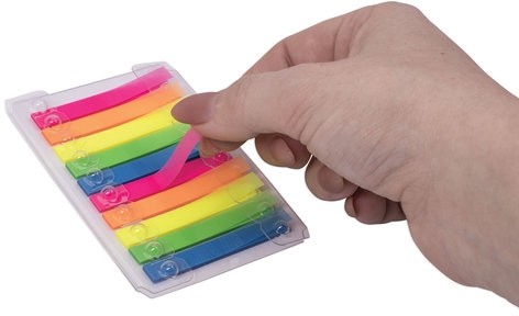 Закладки-выделители листов клейкие BRAUBERG, НЕОНОВЫЕ пластиковые, 48х6 мм, 10 цветов х 20 листов, 123227