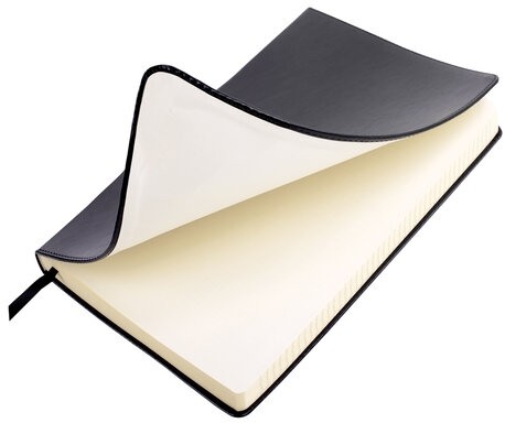 Блокнот БОЛЬШОЙ ФОРМАТ (200х252 мм) В5, BRAUBERG "Income", кожзам, 128 л., клетка, черный, 125204