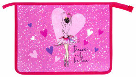 Папка для тетрадей ЮНЛАНДИЯ А4, 1 отделение, пластик, на молнии, &quot;Ballerina&quot;, 271077