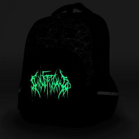 Рюкзак BRAUBERG SOFT, 2 отделения, 3 кармана, "Lettering", СВЕТЯЩИЙСЯ, 40х31х15 см, 272034