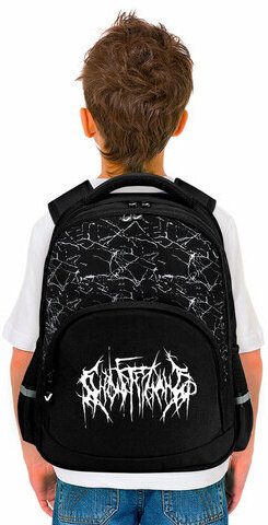 Рюкзак BRAUBERG SOFT, 2 отделения, 3 кармана, "Lettering", СВЕТЯЩИЙСЯ, 40х31х15 см, 272034