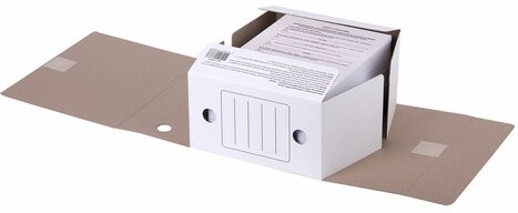 Папка архивная с завязками А4 (325х250 мм), 150 мм, до 1400 листов, микрогофрокартон, БЕЛАЯ, STAFF, 128875