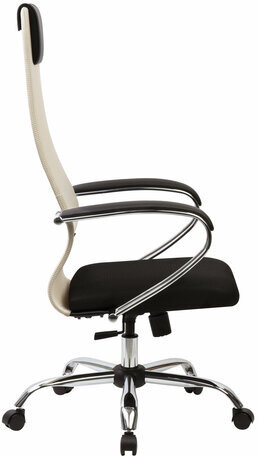 Кресло офисное BRABIX PREMIUM "Ultimate EX-800" хром, плотная двойная сетка Х2, черное/бежевое, 532913