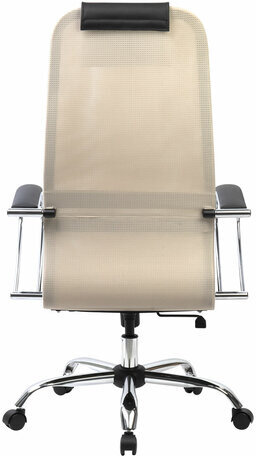 Кресло офисное BRABIX PREMIUM "Ultimate EX-800" хром, плотная двойная сетка Х2, черное/бежевое, 532913