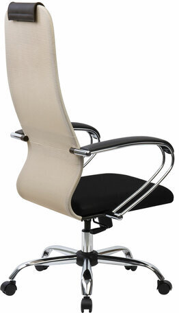 Кресло офисное BRABIX PREMIUM "Ultimate EX-800" хром, плотная двойная сетка Х2, черное/бежевое, 532913