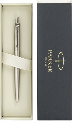Ручка гелевая PARKER "Jotter Stainless Steel CT", корпус серебристый, детали из нержавеющей стали, черная, 2020646