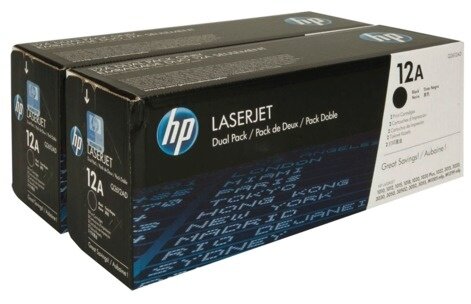 Картридж лазерный HP (Q2612AF) LaserJet 1018/1020/3052/М1005, №12A, оригинальный, КОМПЛЕКТ 2 шт. х 2000 страниц
