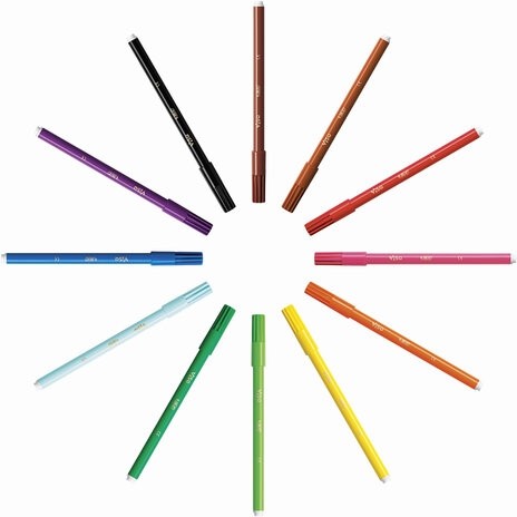 Фломастеры BIC "Kids Visa", 12 ЦВЕТОВ, суперсмываемые, вентилируемый колпачок, европодвес, 889695, 888695