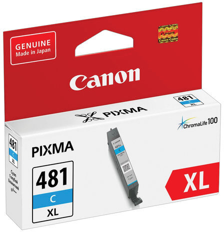 Картридж струйный CANON (CLI-481C XL) для PIXMA TS704 / TS6140, голубой, ресурс 515 страниц, оригинальный, 2044C001