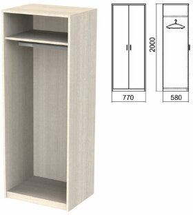 Шкаф (каркас) для одежды &quot;Арго&quot;, 770х580х2000 мм, ясень шимо