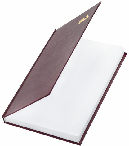 Ежедневник датированный 2025 145х215 мм, А5, STAFF, обложка бумвинил, бордовый, 116014