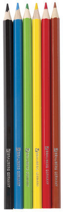 Карандаши цветные BRAUBERG "Football match", 6 цветов, заточенные, картонная упаковка, 180521