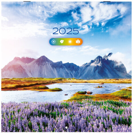 Календарь настенный перекидной на 2025 г., BRAUBERG, 12 листов, 29х29 см, "Времена года", 116161