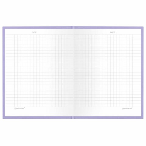 Блокнот МАЛЫЙ ФОРМАТ 110х147 мм, А6, 80 л., твердый, клетка, BRAUBERG "Minimal", сиреневый, 116448