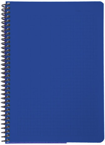 Тетрадь А5, 80 листов, BRAUBERG "Metropolis", спираль пластиковая, клетка, обложка пластик, СИНИЙ, 403397