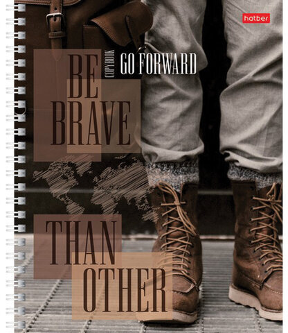 Тетрадь А5, 48 л., HATBER, гребень, клетка, обложка картон, "Иди вперёд" (4 вида в спайке), 48Т5В1гр