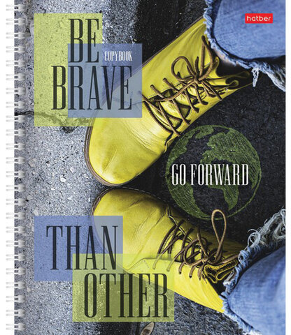 Тетрадь А5, 48 л., HATBER, гребень, клетка, обложка картон, "Иди вперёд" (4 вида в спайке), 48Т5В1гр