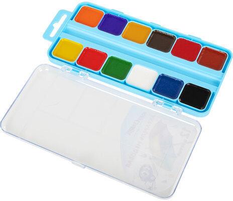 Краски акварельные ЮНЛАНДИЯ "ЮНЛАНДИК-ХУДОЖНИК", медовые, 12 цветов, КЛАССИЧЕСКИЕ, пластик, 192287