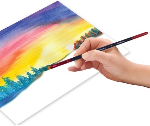 Кисть синтетика, плоская № 7, BRAUBERG PREMIUM, 201016