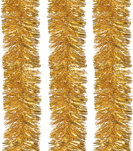 Мишура КОМПЛЕКТ 3 штуки, диаметр 100 мм, длина 2 м, золотистая, 592220